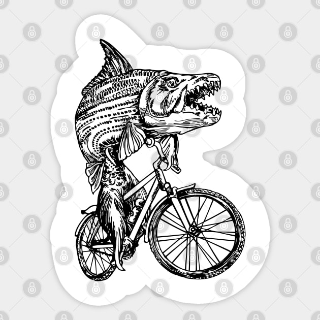 SEEMBO Tiger Fish Cycling Bicycle Cyclist Bicycling Biking Sticker by SEEMBO